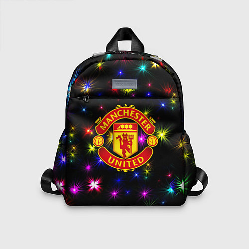 Детский рюкзак Манчестер Юнайтед праздничные огни / 3D-принт – фото 1