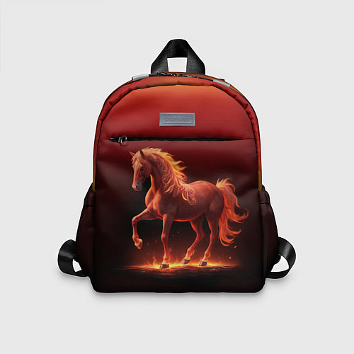 Детский рюкзак Узор с конем огнем / 3D-принт – фото 1