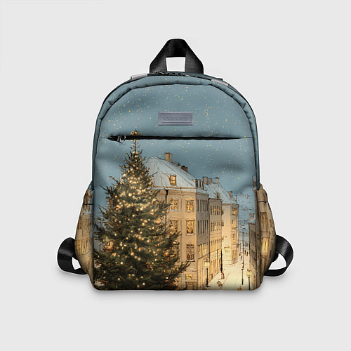 Детский рюкзак Елка во дворе города / 3D-принт – фото 1