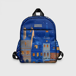 Детский рюкзак Синяя новогодняя елочка во дворе