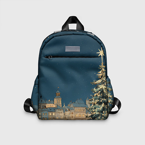 Детский рюкзак Новогодняя атмосфера в городе / 3D-принт – фото 1