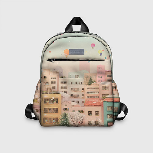 Детский рюкзак Объемный новогодний город / 3D-принт – фото 1