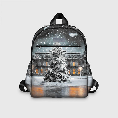 Детский рюкзак Новогодний снегопад / 3D-принт – фото 1