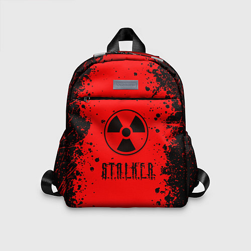 Детский рюкзак Stalker - черное на красном / 3D-принт – фото 1