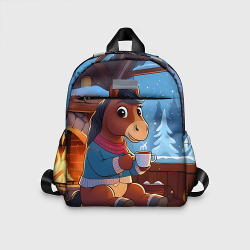 Детский рюкзак Лошадка у камина / 3D-принт – фото 1