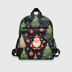 Детский рюкзак Новый год паттерн Дед мороз, цвет: 3D-принт