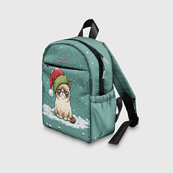 Детский рюкзак Недовольный новогодний котик, цвет: 3D-принт — фото 2