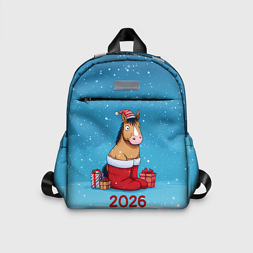 Детский рюкзак Лошадь в сапогах Санты / 3D-принт – фото 1