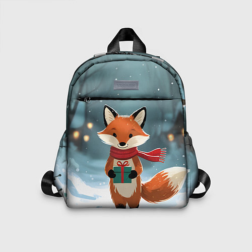 Детский рюкзак Лисичка с подарком зимой / 3D-принт – фото 1