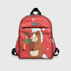 Детский рюкзак Новогодняя лошадка с подарками