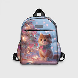 Детский рюкзак Маленький котенок у сияющей елочки