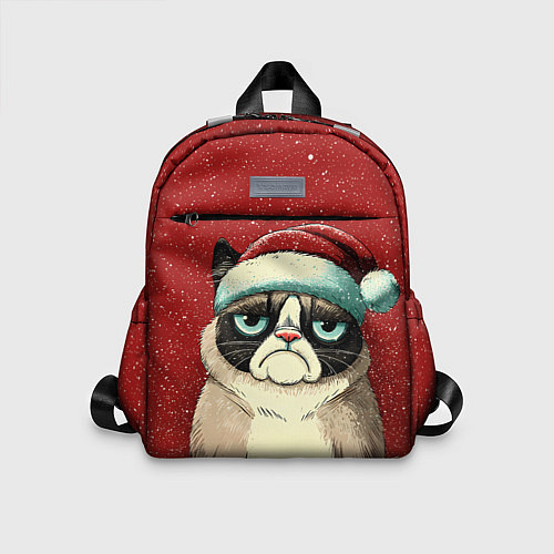 Детский рюкзак Грустный Новогодний мем котик / 3D-принт – фото 1