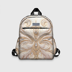 Детский рюкзак Перламутровый орнамент с перьями, цвет: 3D-принт