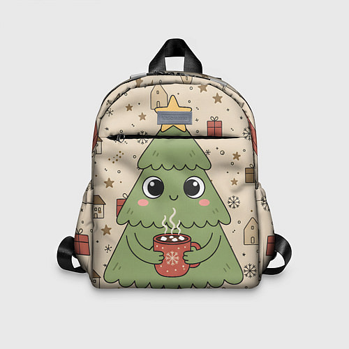 Детский рюкзак Новогодняя елочка с горячим шоколадом / 3D-принт – фото 1