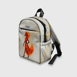 Детский рюкзак Красная огненная лошадка походка по подиуму, цвет: 3D-принт — фото 2