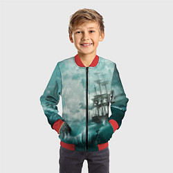 Бомбер детский Море, цвет: 3D-красный — фото 2