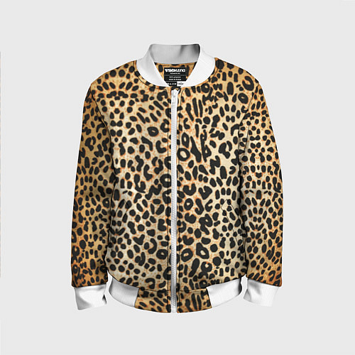 Детский бомбер Гепард (шкура) / 3D-Белый – фото 1
