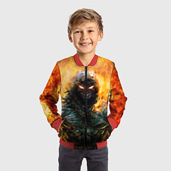 Бомбер детский Disturbed: Monster Flame, цвет: 3D-красный — фото 2