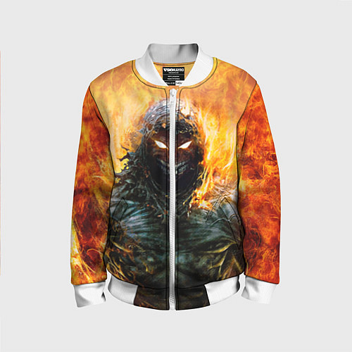 Детский бомбер Disturbed: Monster Flame / 3D-Белый – фото 1