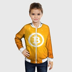 Бомбер детский Bitcoin Orange, цвет: 3D-белый — фото 2