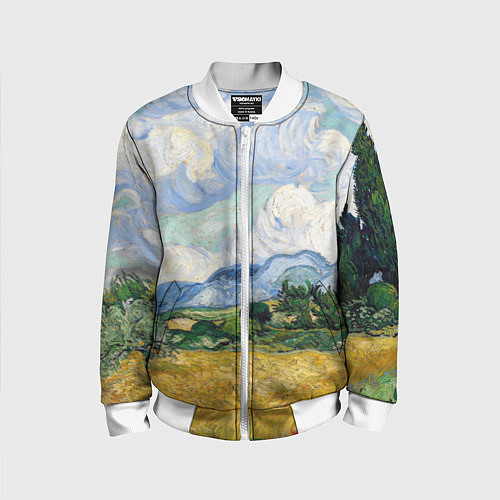 Детский бомбер Ван Гог Картина / 3D-Белый – фото 1