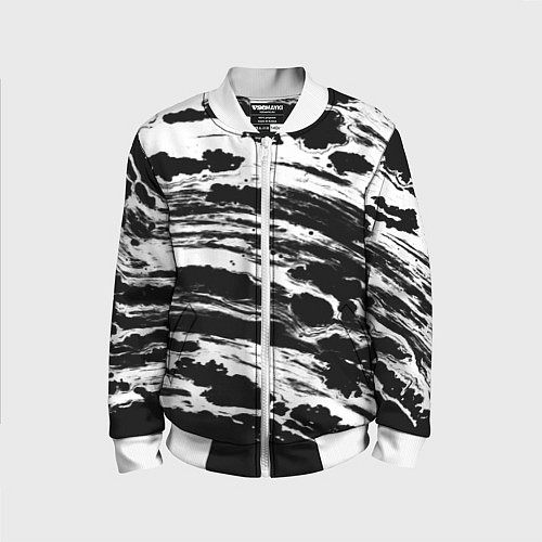 Детский бомбер Gray color abstract / 3D-Белый – фото 1