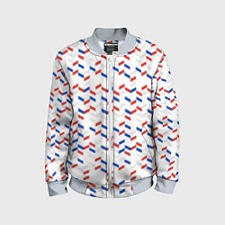 Детский бомбер Россия: триколор-узор
