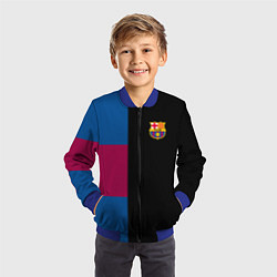 Бомбер детский Barcelona FC: Black style, цвет: 3D-синий — фото 2