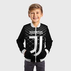 Бомбер детский FC Juventus: Black Lines, цвет: 3D-белый — фото 2