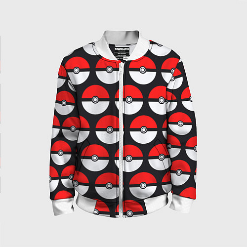 Детский бомбер Pokeball Pattern / 3D-Белый – фото 1