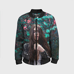 Бомбер детский Dua Lipa: Floral, цвет: 3D-черный