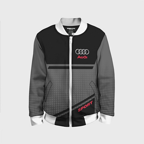 Детский бомбер Audi: Crey & Black / 3D-Белый – фото 1