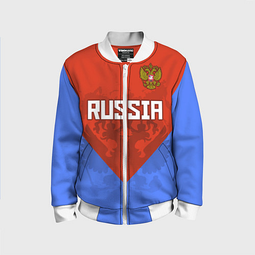 Детский бомбер Russia Red & Blue / 3D-Белый – фото 1