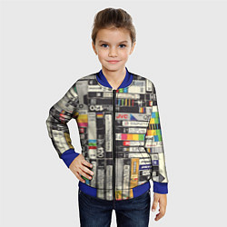 Бомбер детский VHS-кассеты, цвет: 3D-синий — фото 2
