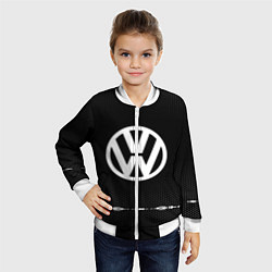 Бомбер детский Volkswagen: Black Abstract, цвет: 3D-белый — фото 2