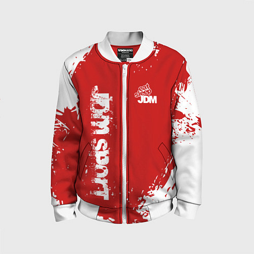Детский бомбер Eat Sleep JDM: Red Style / 3D-Белый – фото 1