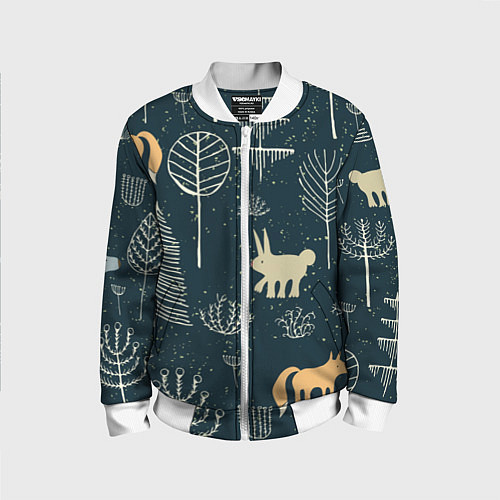 Детский бомбер Чудеса леса / 3D-Белый – фото 1