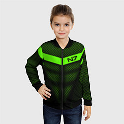 Бомбер детский N7: Green Armor, цвет: 3D-черный — фото 2