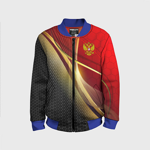 Детский бомбер RUSSIA SPORT: Gold Collection / 3D-Синий – фото 1