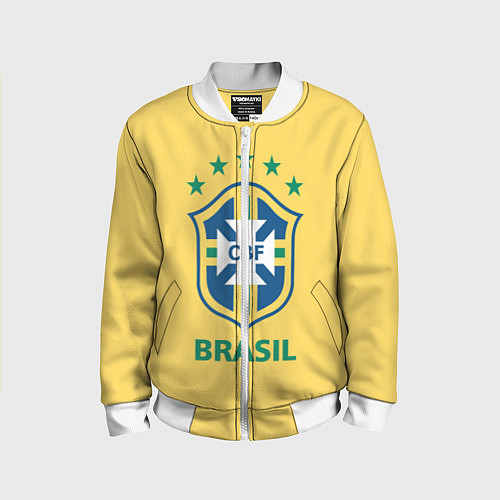 Детский бомбер Brazil Team / 3D-Белый – фото 1