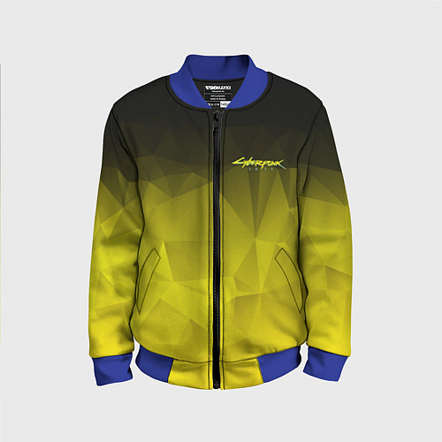 Детский бомбер Cyberpunk 2077: Yellow Poly / 3D-Синий – фото 1