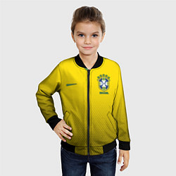 Бомбер детский Brazil Team: WC 2018, цвет: 3D-черный — фото 2