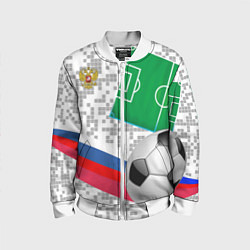 Бомбер детский Русский футбол, цвет: 3D-белый