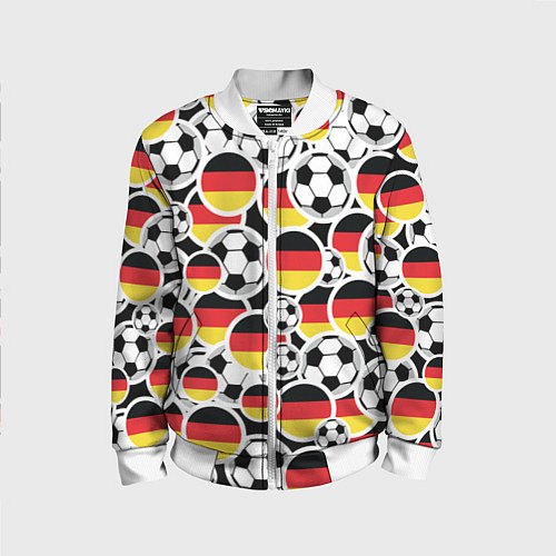 Детский бомбер Германия: футбольный фанат / 3D-Белый – фото 1