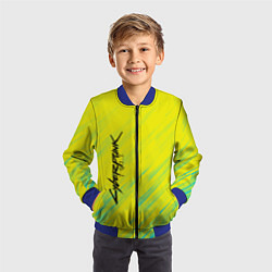 Бомбер детский Cyberpunk 2077: Yellow, цвет: 3D-синий — фото 2