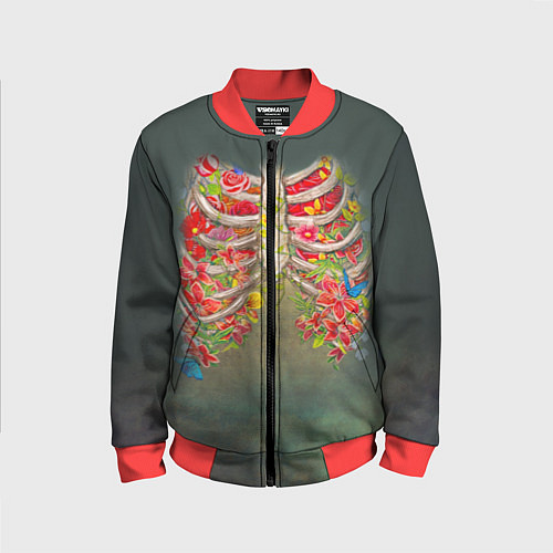 Детский бомбер Грудная клетка / 3D-Красный – фото 1