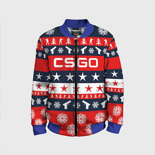 Детский бомбер CS:GO New Year / 3D-Синий – фото 1
