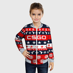 Бомбер детский CS:GO New Year, цвет: 3D-серый — фото 2