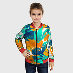 Бомбер детский Лазурные тропики, цвет: 3D-красный — фото 2