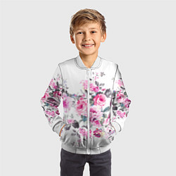 Бомбер детский Розовые розы, цвет: 3D-белый — фото 2